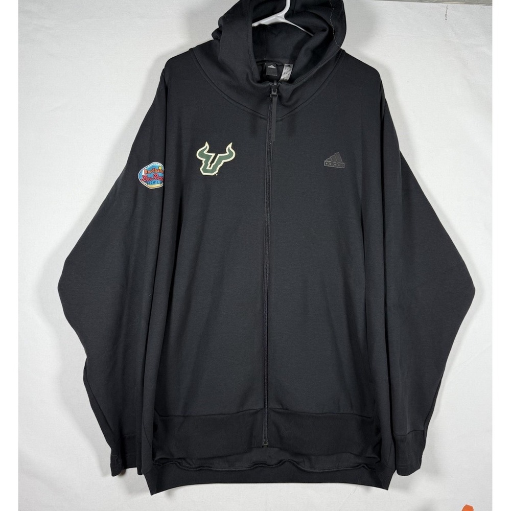 USF Bulls Hoodie Mens XXL Pullover Adidas South Florida Team Issued Football Zip